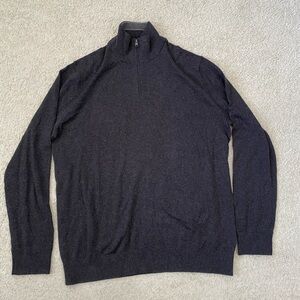 Banana Republic Black Zip Up Sweater with Turtleneck Style and Regular Fit
